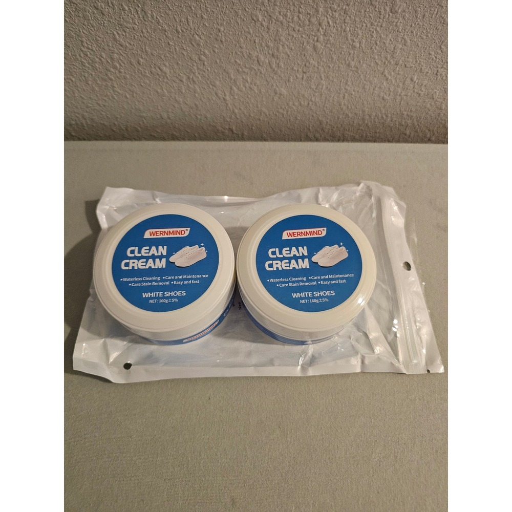 Wernmind 160g White Shoe Cleaning Cream Waterless Stain Remover 2 Pack